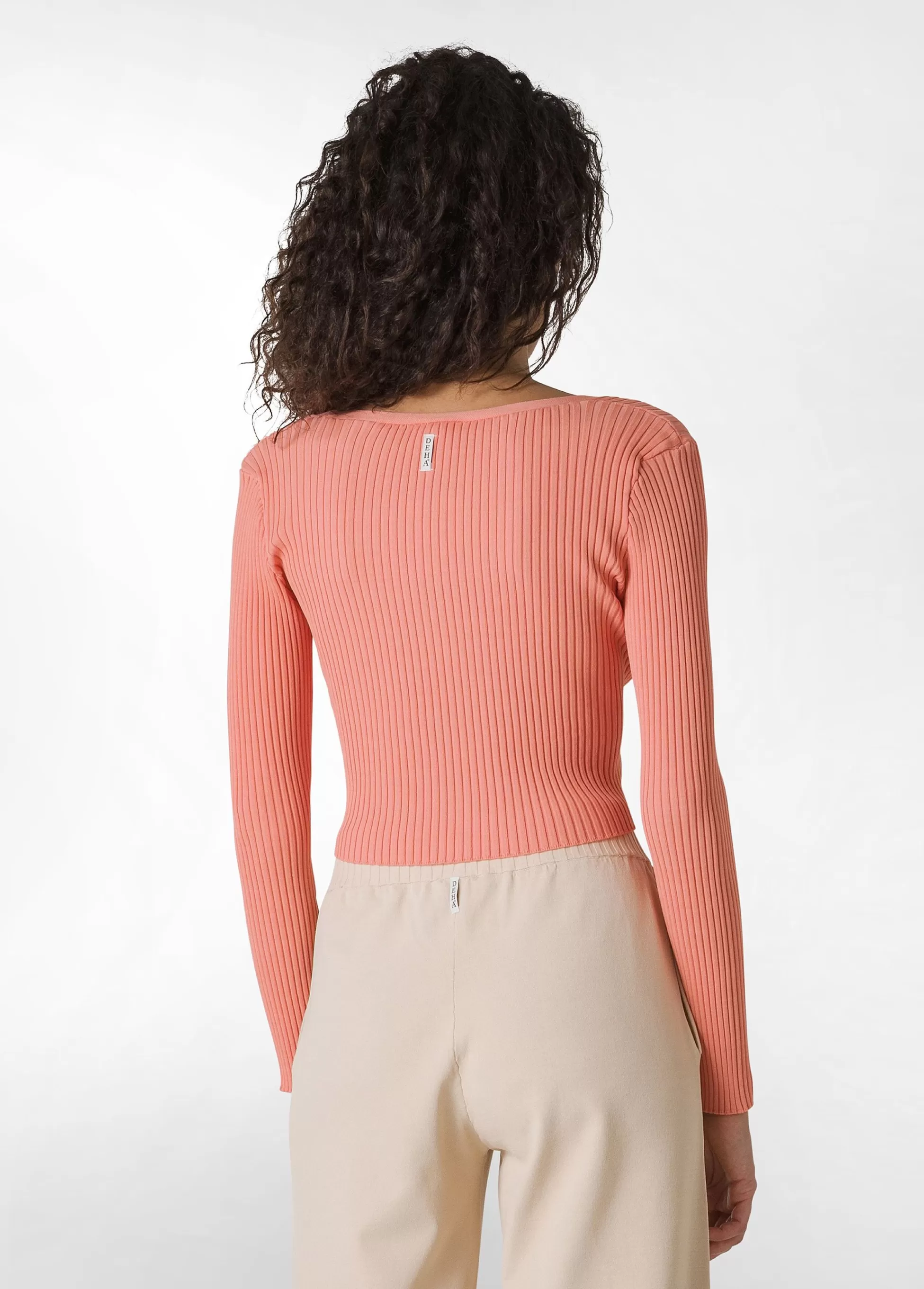 Donna DEHA Top & T-Shirts*Top Incrociato In Maglia Di Rayon Arancio