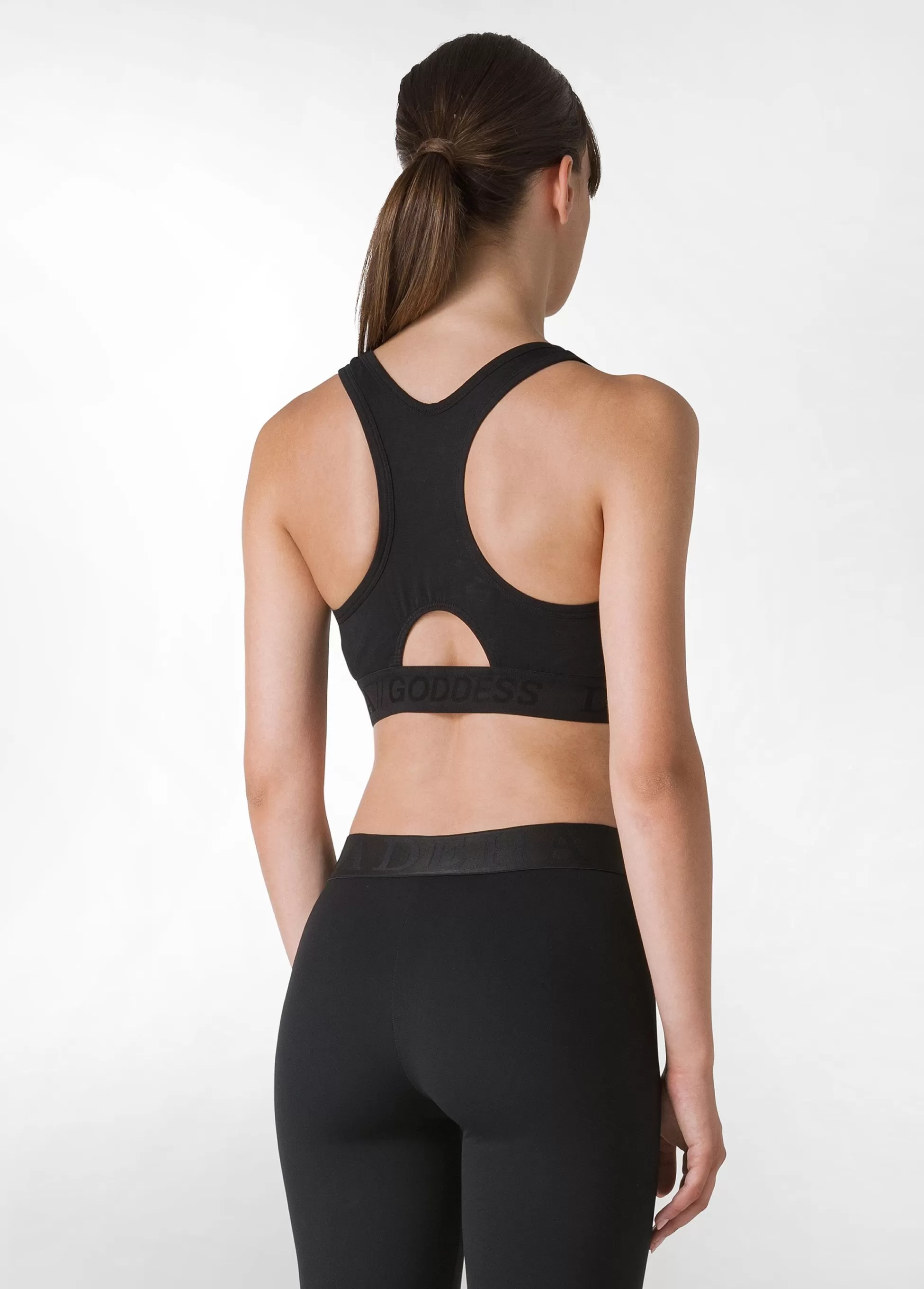 Donna DEHA Canotte E Reggiseni Sportivi*Top Vogatore Jersey Stretch Nero