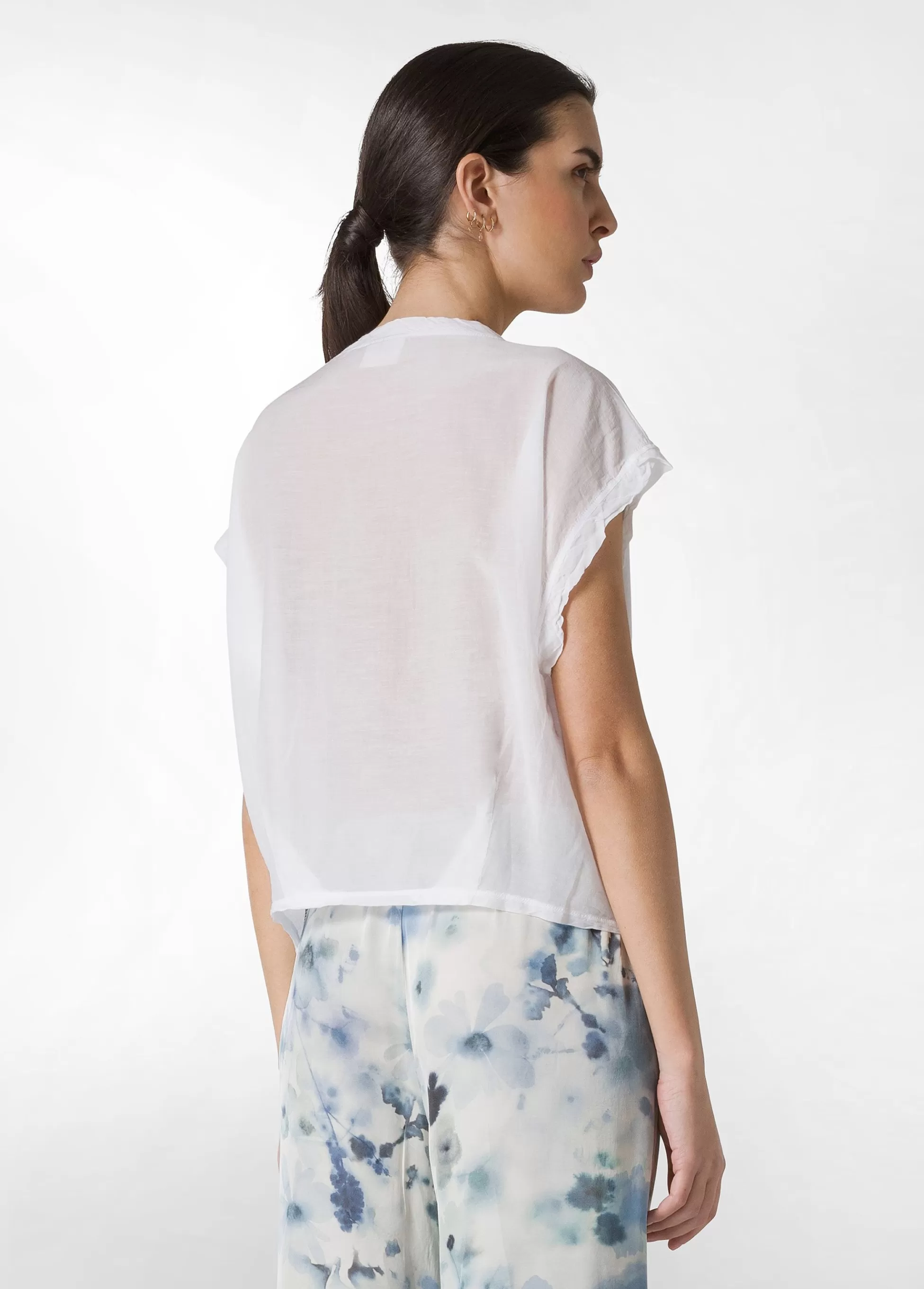 Donna DEHA Top & T-Shirts*T-Shirt Ampia Misto Seta Bianco