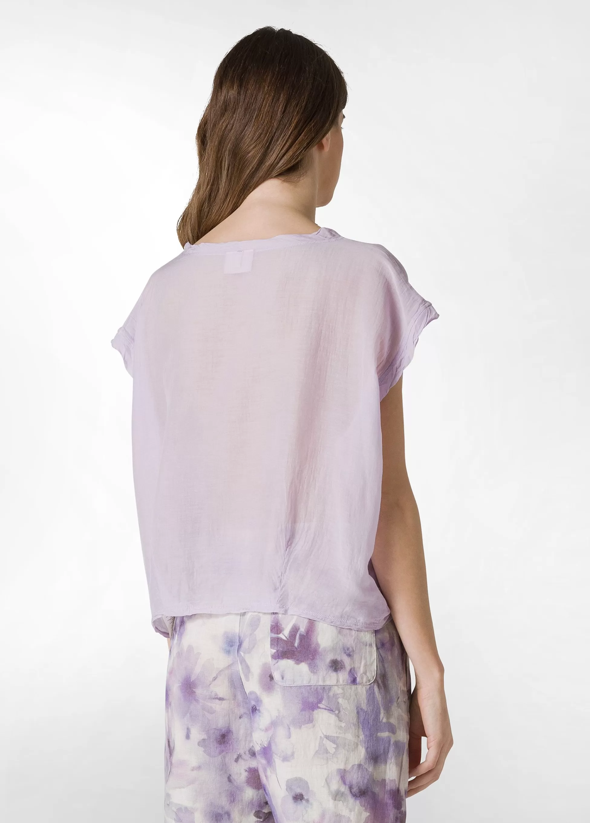 Donna DEHA Top & T-Shirts*T-Shirt Ampia Misto Seta Viola