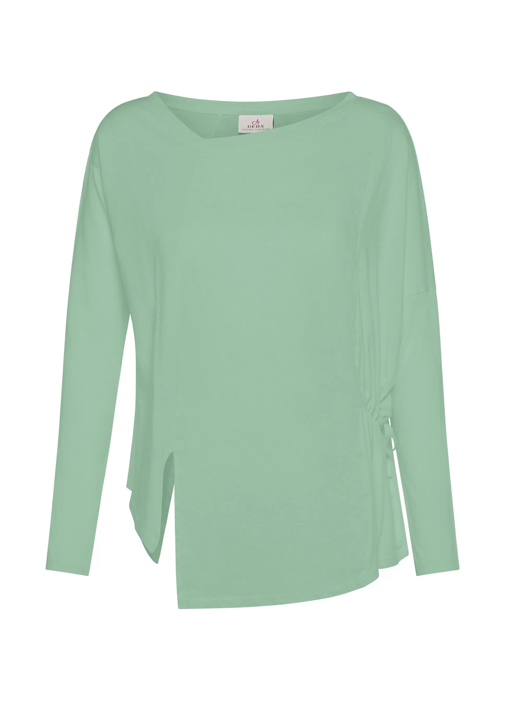 Donna DEHA Camicie & Bluse*T-Shirt Asimmetrica In Jersey E Lino Verde