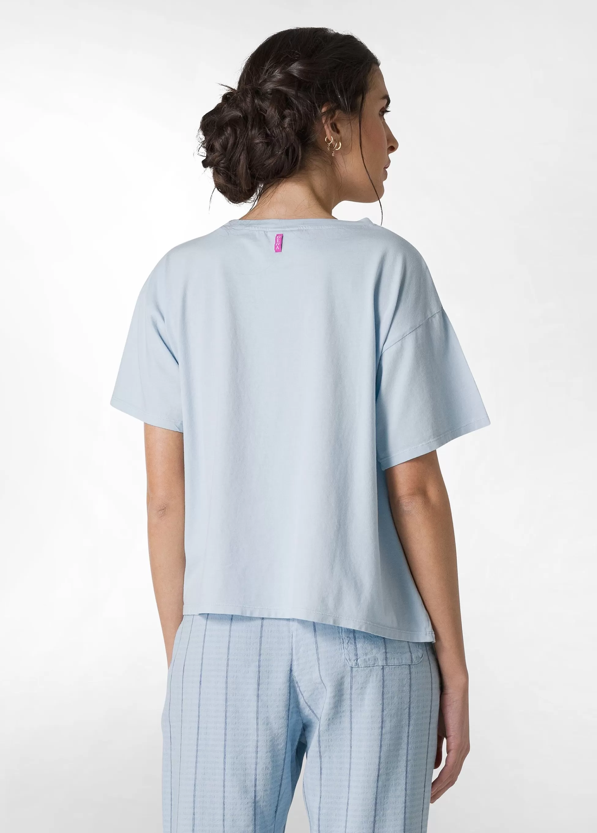 Donna DEHA Top & T-Shirts*T-Shirt Con Taschino In Tweed Blu