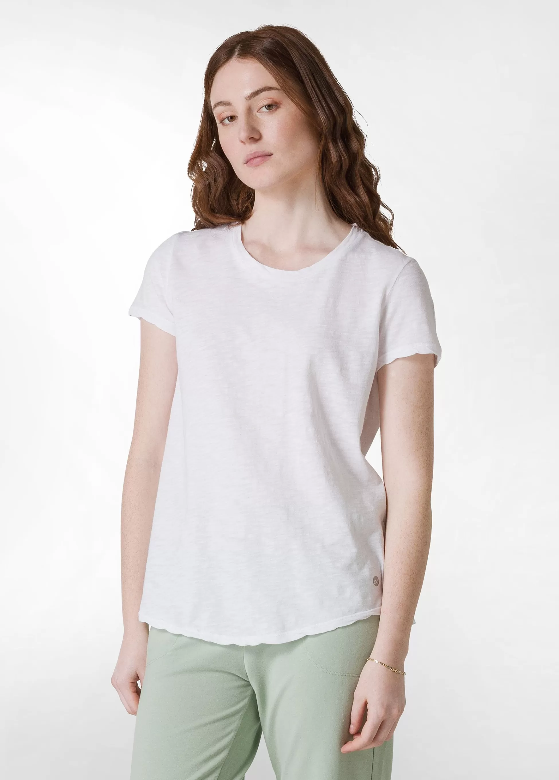 Donna DEHA Top & T-Shirts*T-Shirt In Jersey Fiammato Bianco