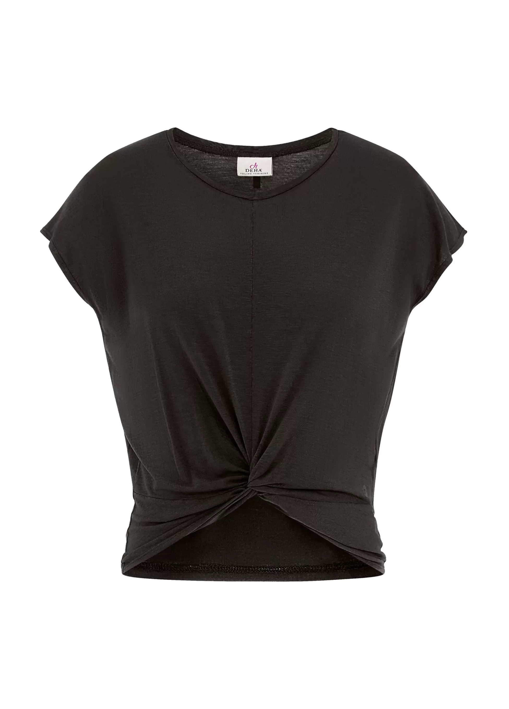 Donna DEHA Top & T-Shirts*T-Shirt In Viscosa Con Nodo Nero