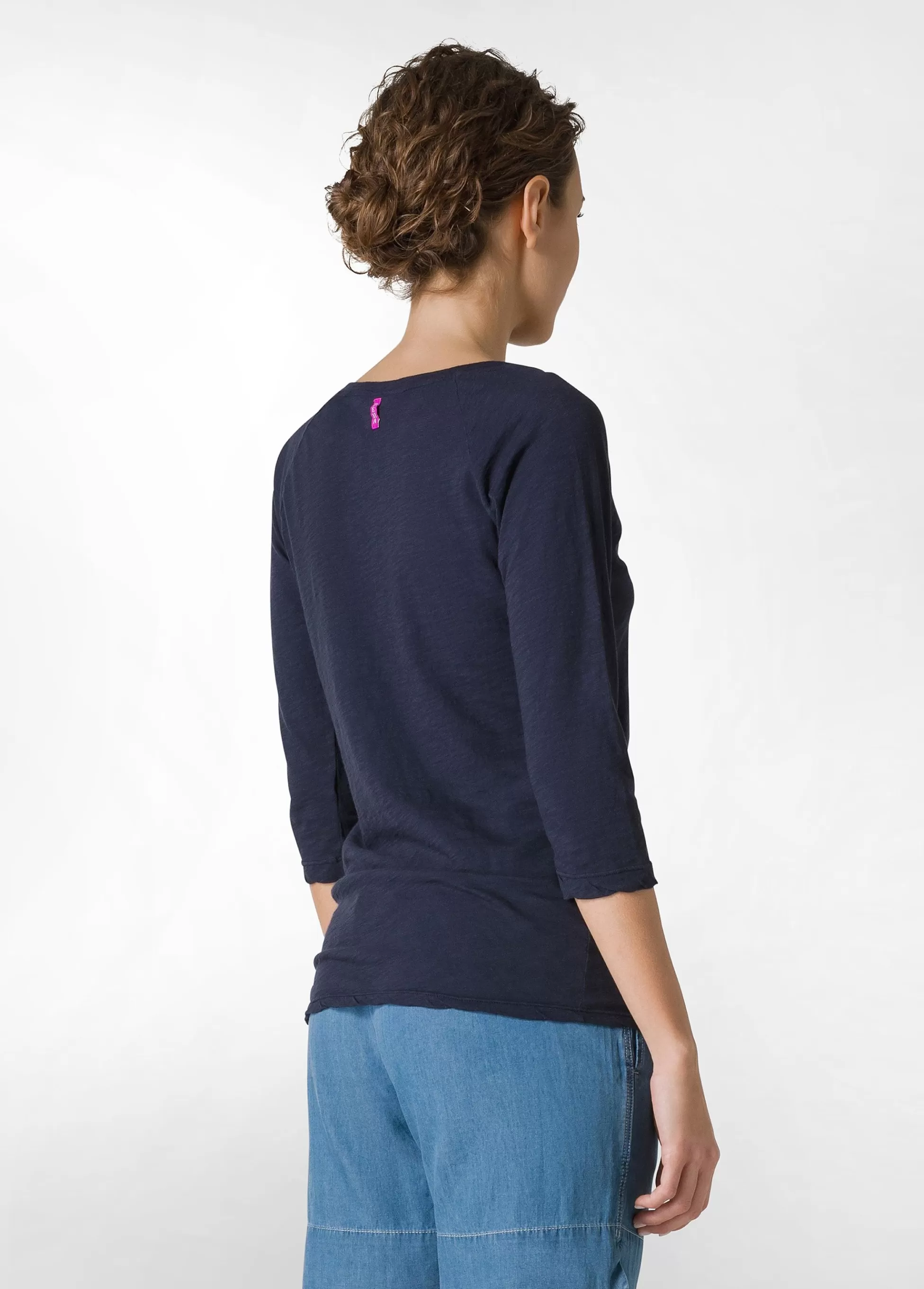 Donna DEHA Top & T-Shirts*T-Shirt Manica 3/4 In Jersey Fiammato Blu