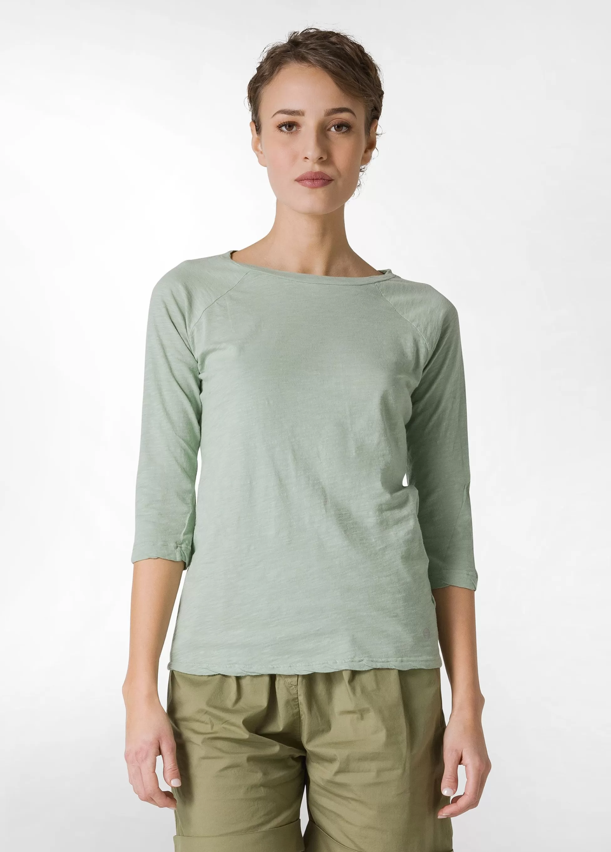 Donna DEHA Top & T-Shirts*T-Shirt Manica 3/4 In Jersey Fiammato Verde
