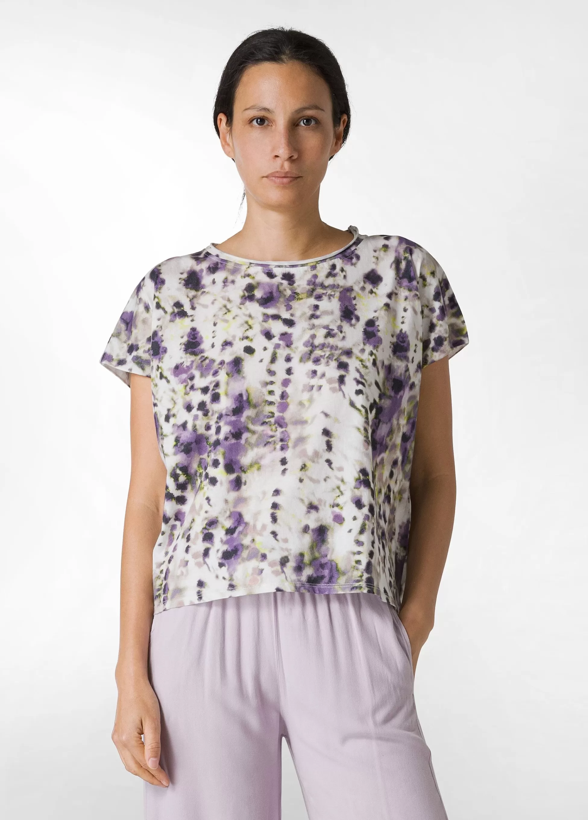 Donna DEHA Top & T-Shirts*T-Shirt Organica Ampia Stampata Viola