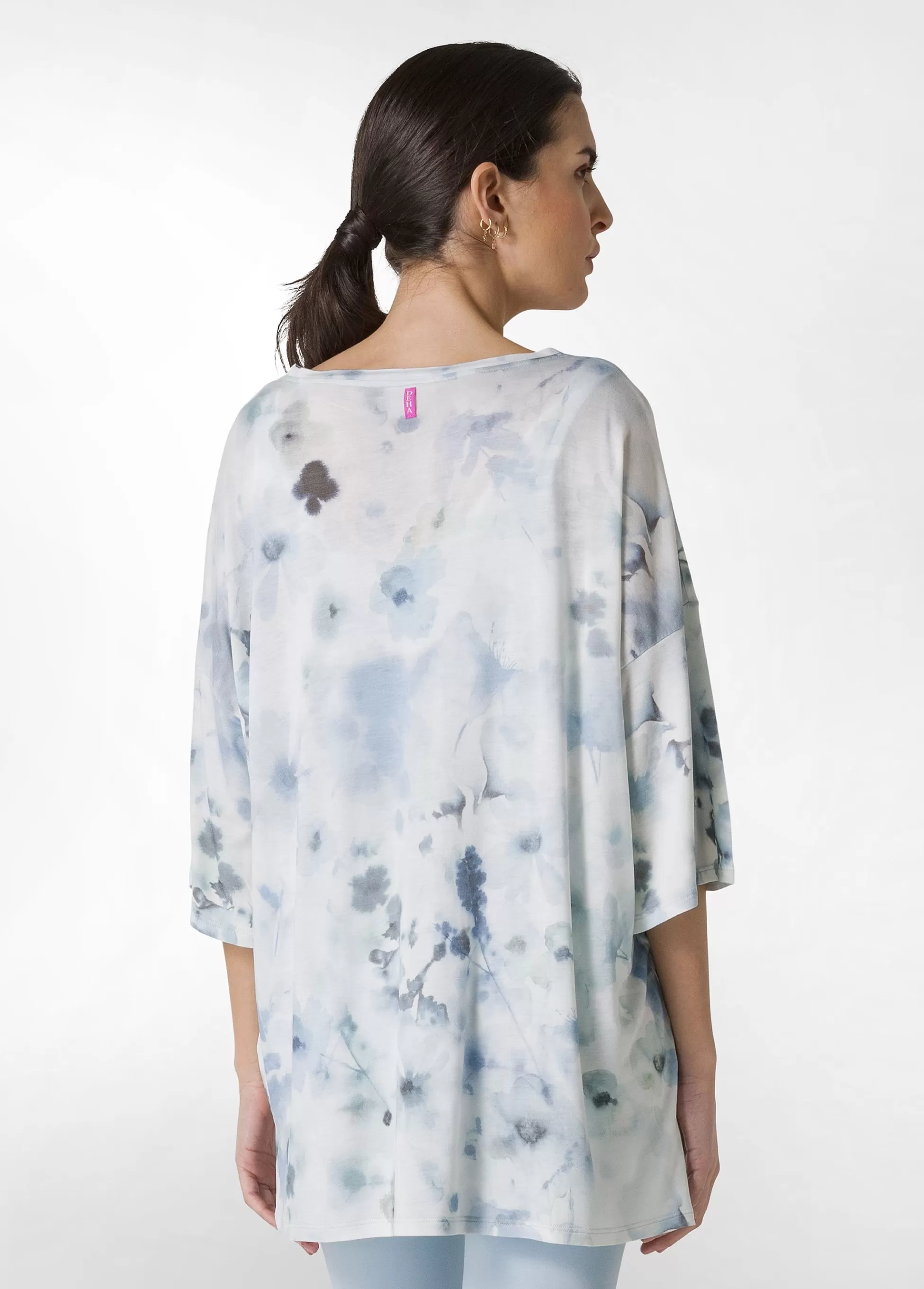 Donna DEHA Top & T-Shirts*T-Shirt Yoga Maxi Stampata Blu