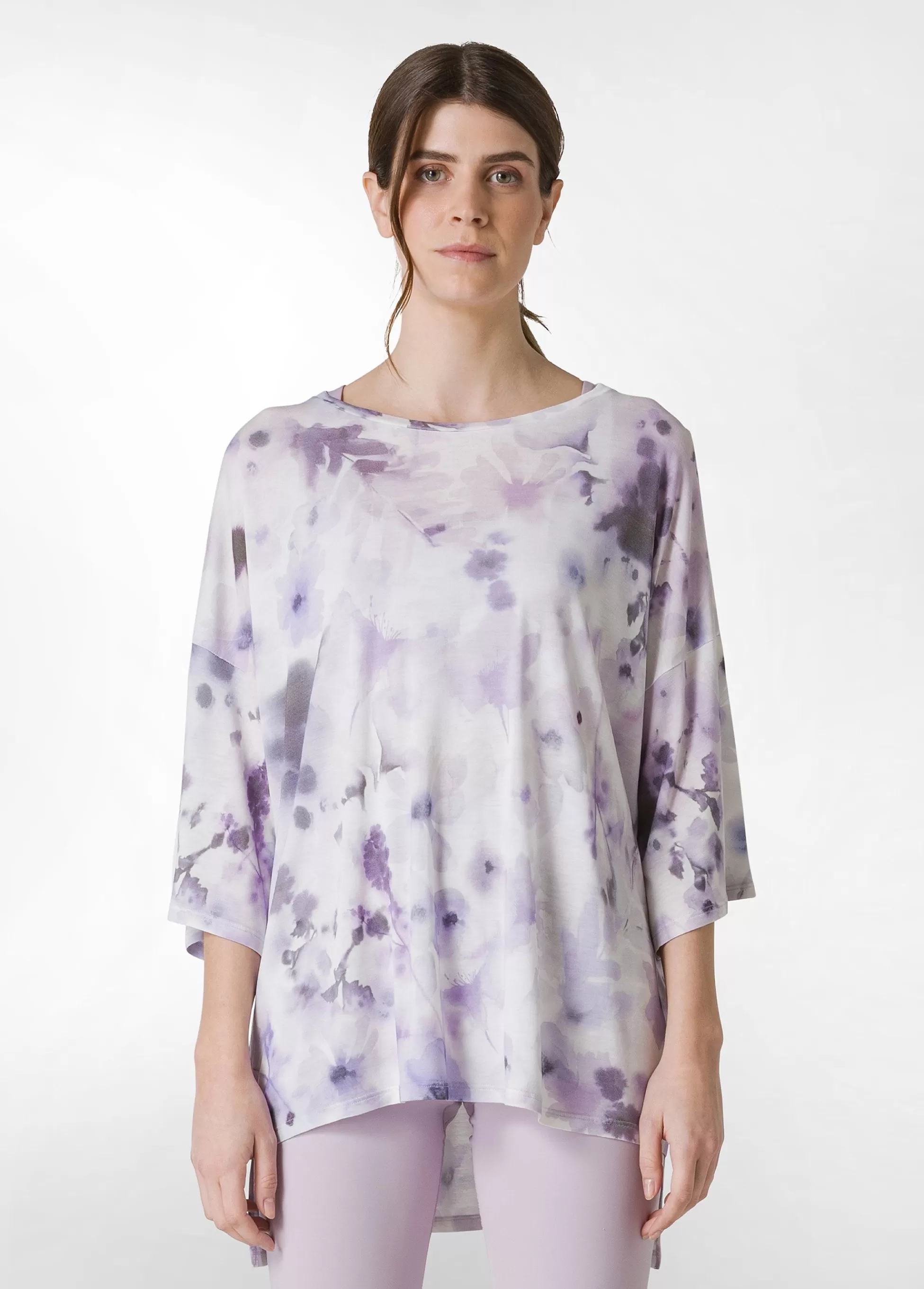Donna DEHA Top & T-Shirts*T-Shirt Yoga Maxi Stampata Viola
