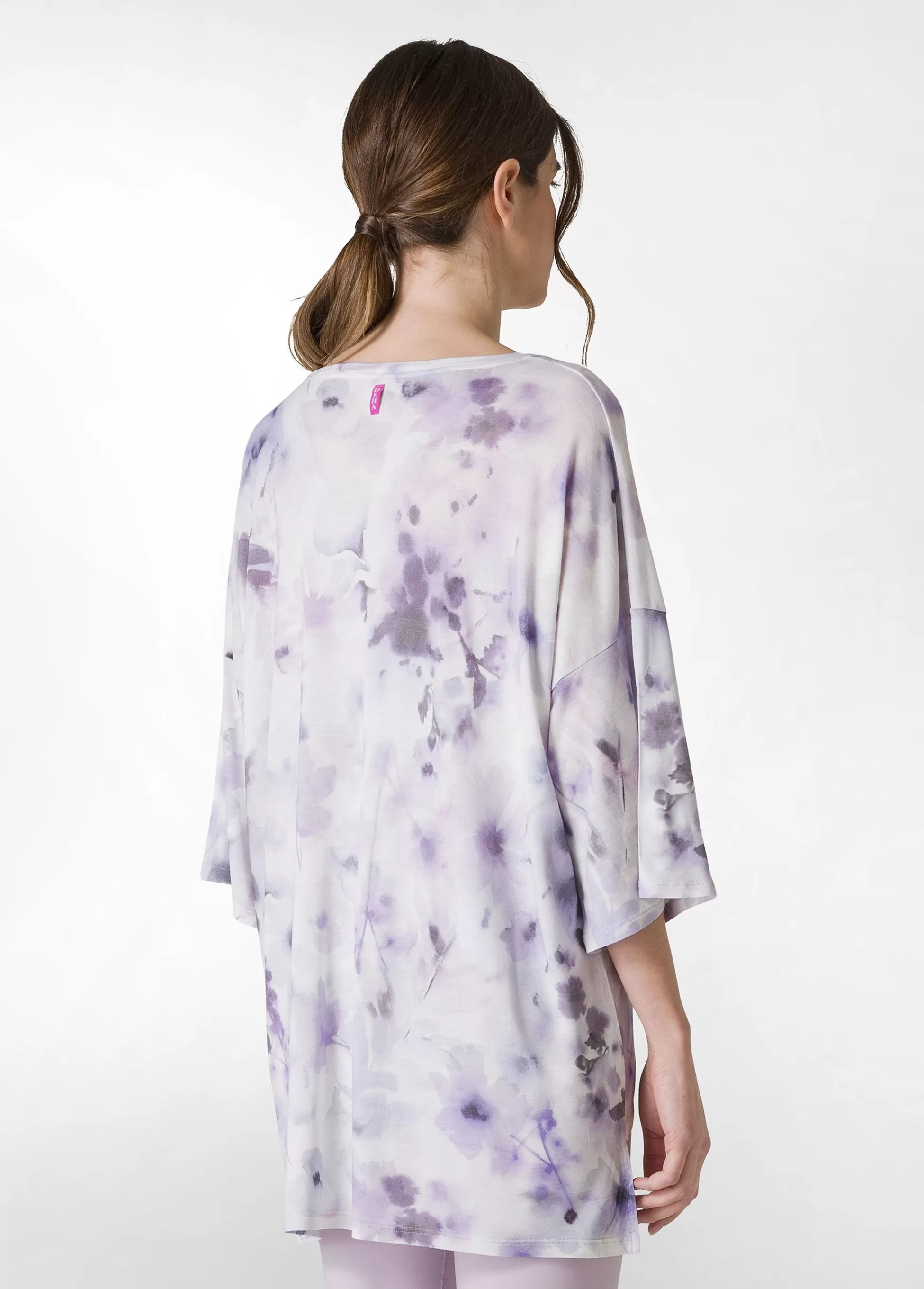 Donna DEHA Top & T-Shirts*T-Shirt Yoga Maxi Stampata Viola