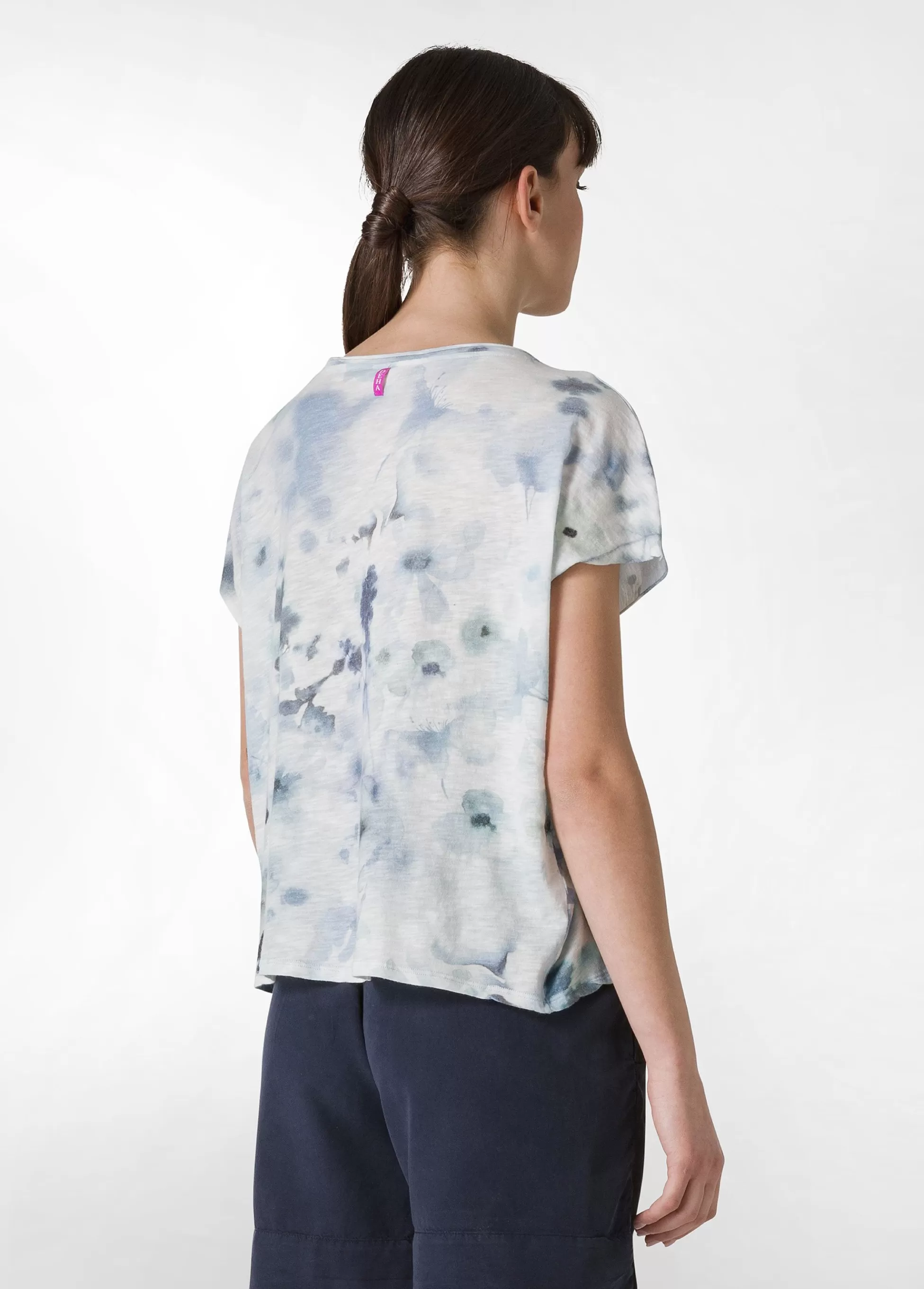 Donna DEHA Top & T-Shirts*T-Shirt Yoga Stampata In Jersey Fiammato Blu
