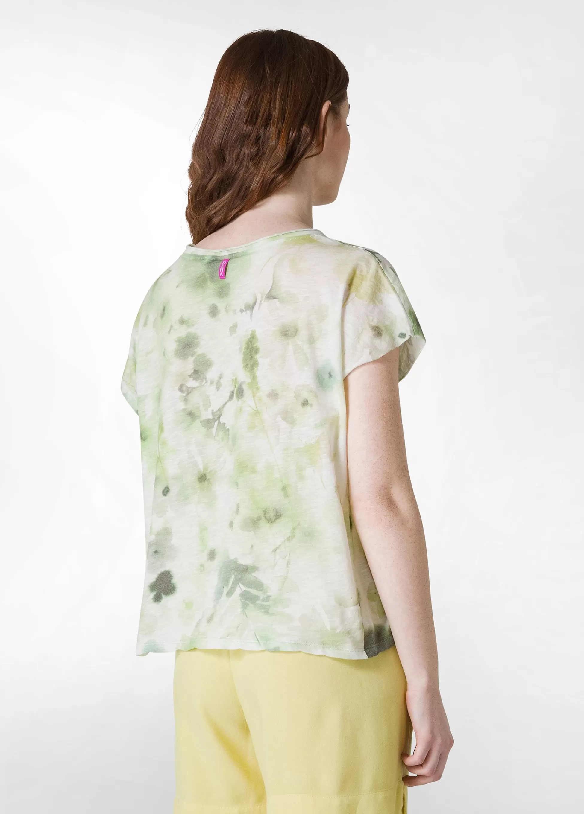 Donna DEHA Top & T-Shirts*T-Shirt Yoga Stampata In Jersey Fiammato Verde
